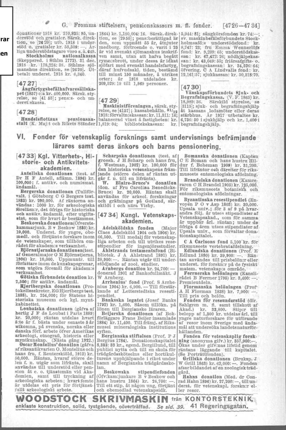 grat,aler kr. 63,509:-. Ål'. medborg. förtroende o. varit i 26 8,747: 2.3; fru Emma Wennerlör. liga understödstagare voro s. å. 849. år vid svenskt sjömanshus inskrif fond: kr.