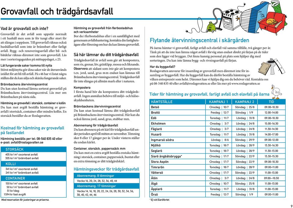 Läs mer i sorterings guiden på mittuppslaget, s 23. Låt fungerande saker komma till nytta Störst miljönytta gör dina saker när de återanvänds istället för att bli till avfall.