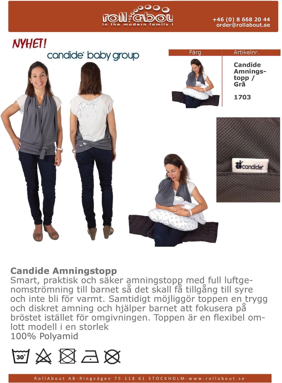 full luftgenomströmning till barnet så det skall få tillgång till syre och inte bli för varmt.