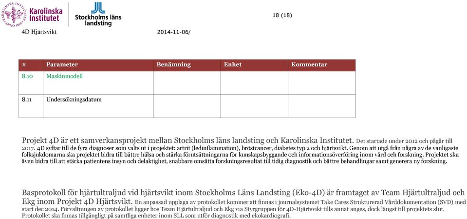 Genom att utgå från några av de vanligaste folksjukdomarna ska projektet bidra till bättre hälsa och stärka förutsättningarna för kunskapsbyggande och informationsöverföring inom vård och forskning.