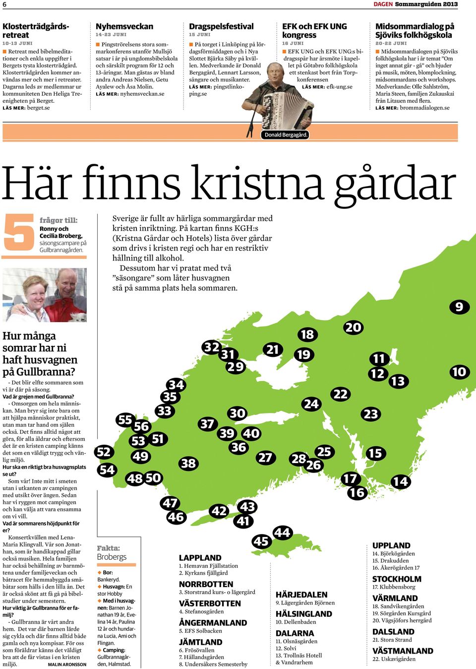 se Nyhemsveckan 14-23 juni Pingströrelsens stora sommarkonferens utanför Mullsjö satsar i år på ungdomsbibelskola och särskilt program för 12 och 13-åringar.