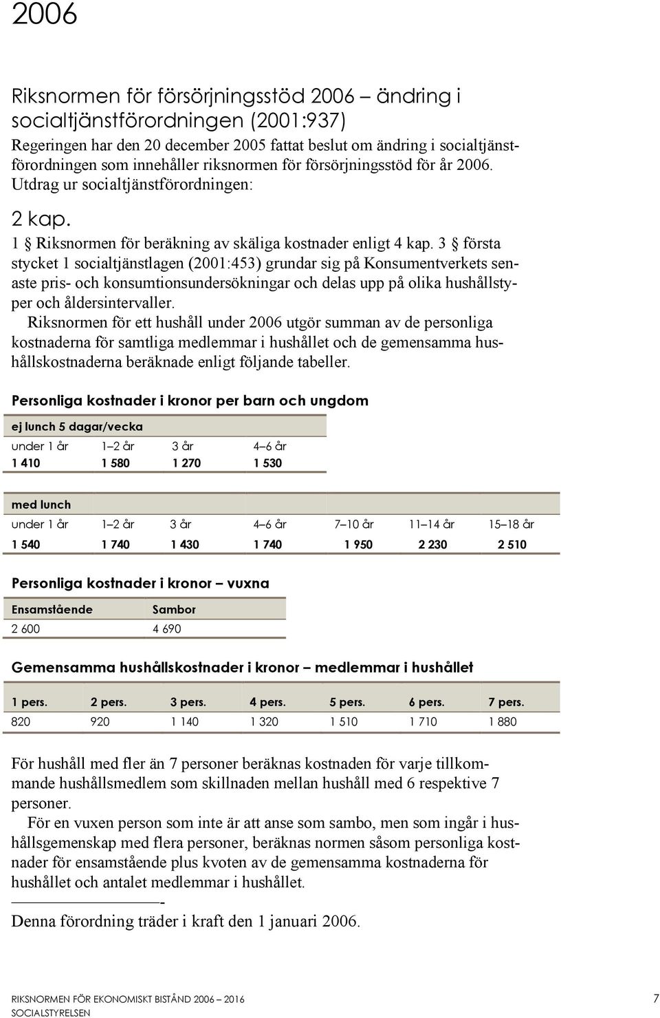 3 första stycket 1 socialtjänstlagen (2001:453) grundar sig på Konsumentverkets senaste pris- och konsumtionsundersökningar och delas upp på olika hushållstyper och åldersintervaller.