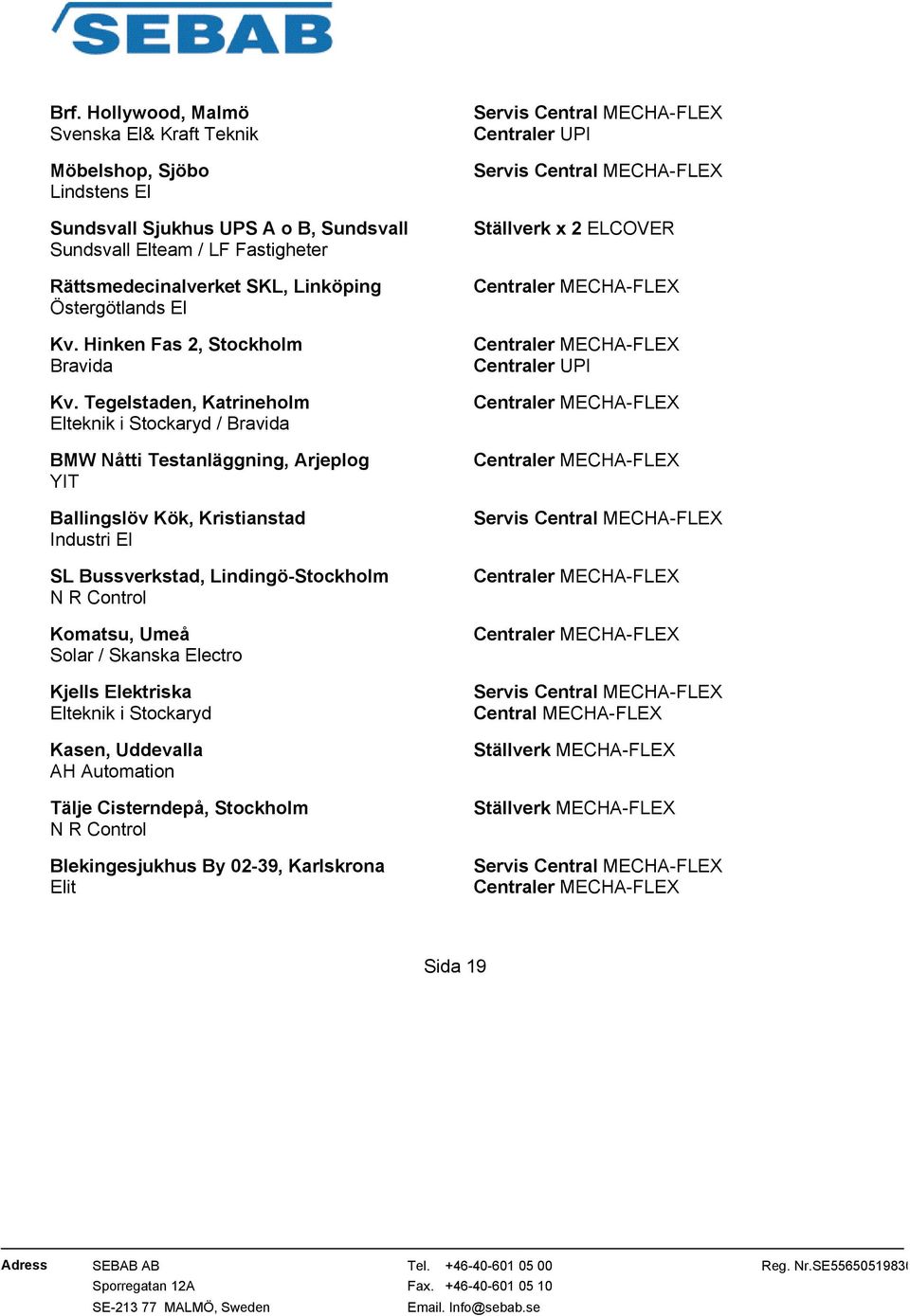 Tegelstaden, Katrineholm Elteknik i Stockaryd / Bravida BMW Nåtti Testanläggning, Arjeplog YIT Ballingslöv Kök, Kristianstad Industri El SL Bussverkstad,