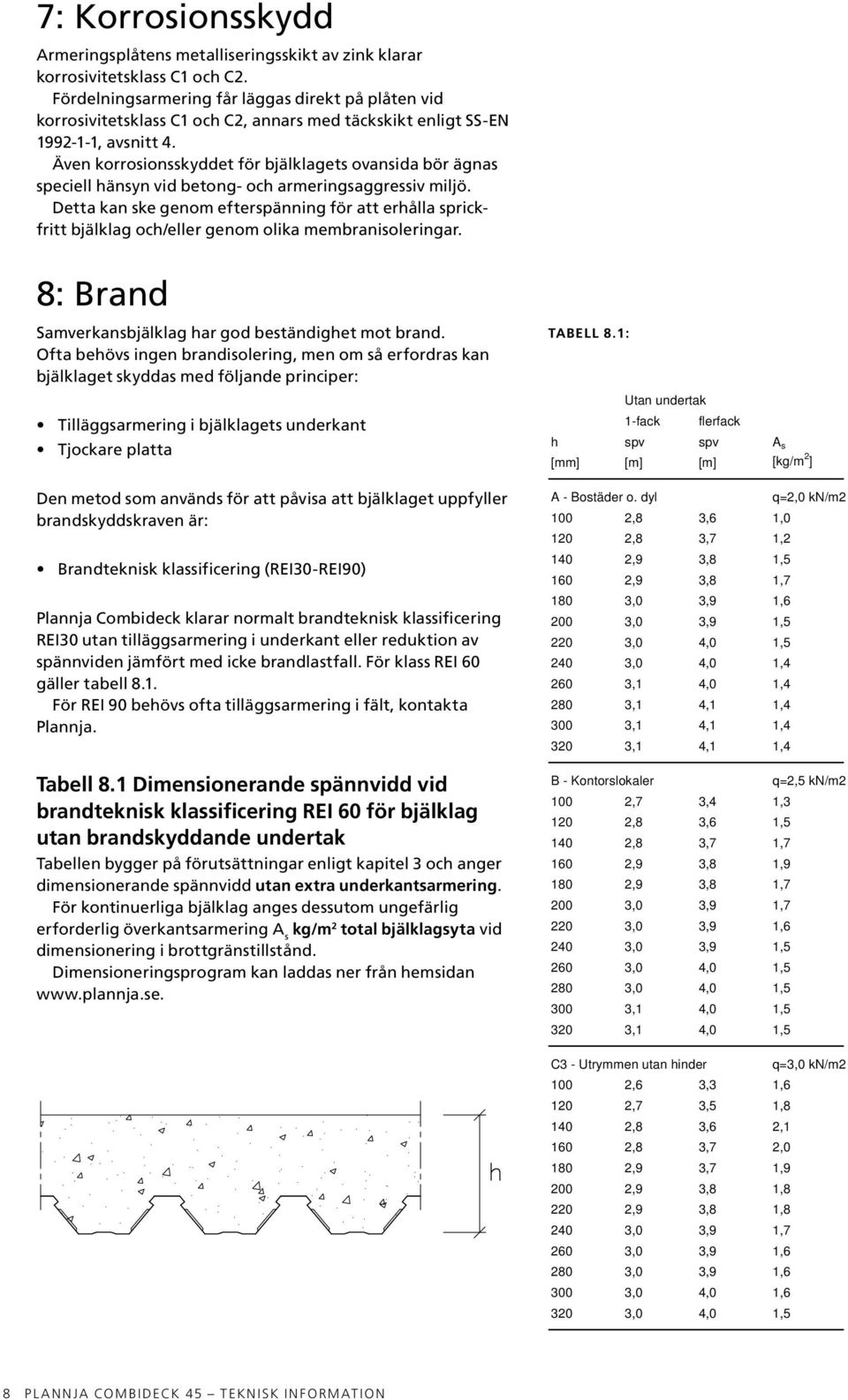 Även korrosionsskyddet för bjälklagets ovansida bör ägnas speciell hänsyn vid betong- och armeringsaggressiv miljö.