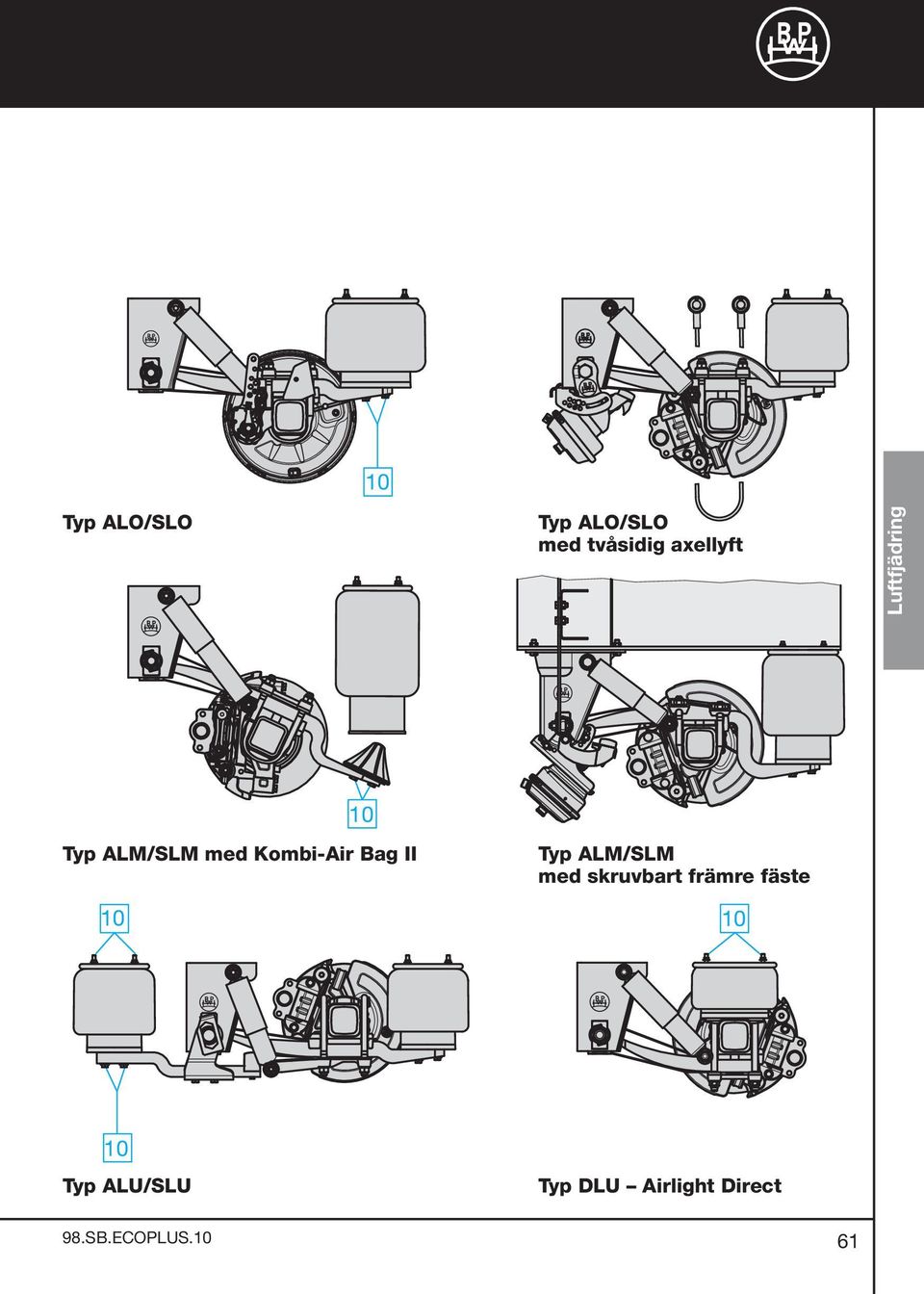 Kombi-Air Bag II 10 Typ ALM/SLM med skruvbart