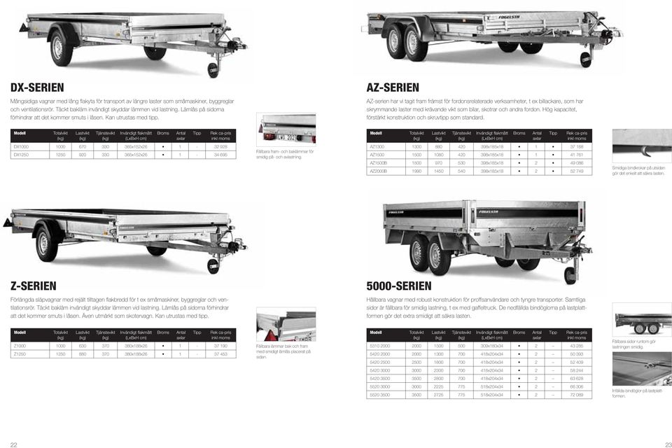 AZ-serien har vi tagit fram främst för fordonsrelaterade verksamheter, t ex billackare, som har skrymmande laster med krävande vikt som bilar, skotrar och andra fordon.