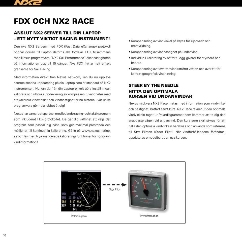 Med information direkt från Nexus network, kan du nu uppleva samma snabba uppdatering på din Laptop som är standard på NX2 instrumenten.