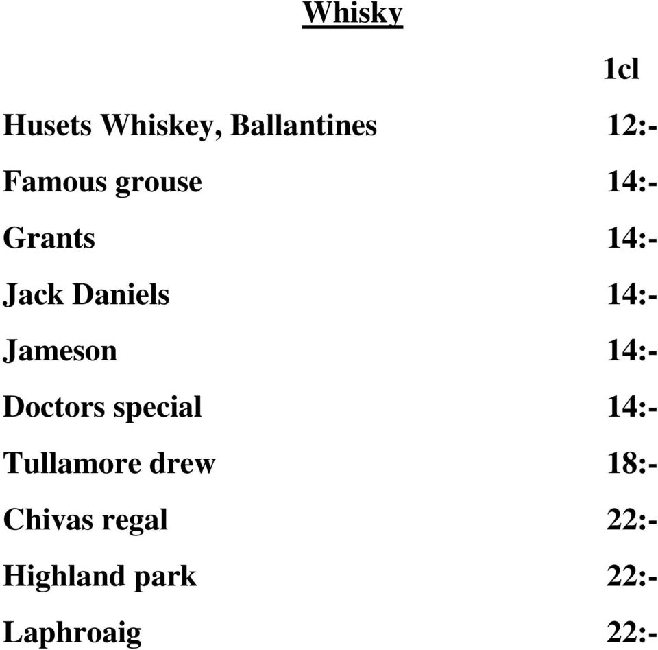 Jameson 14:- Doctors special 14:- Tullamore drew
