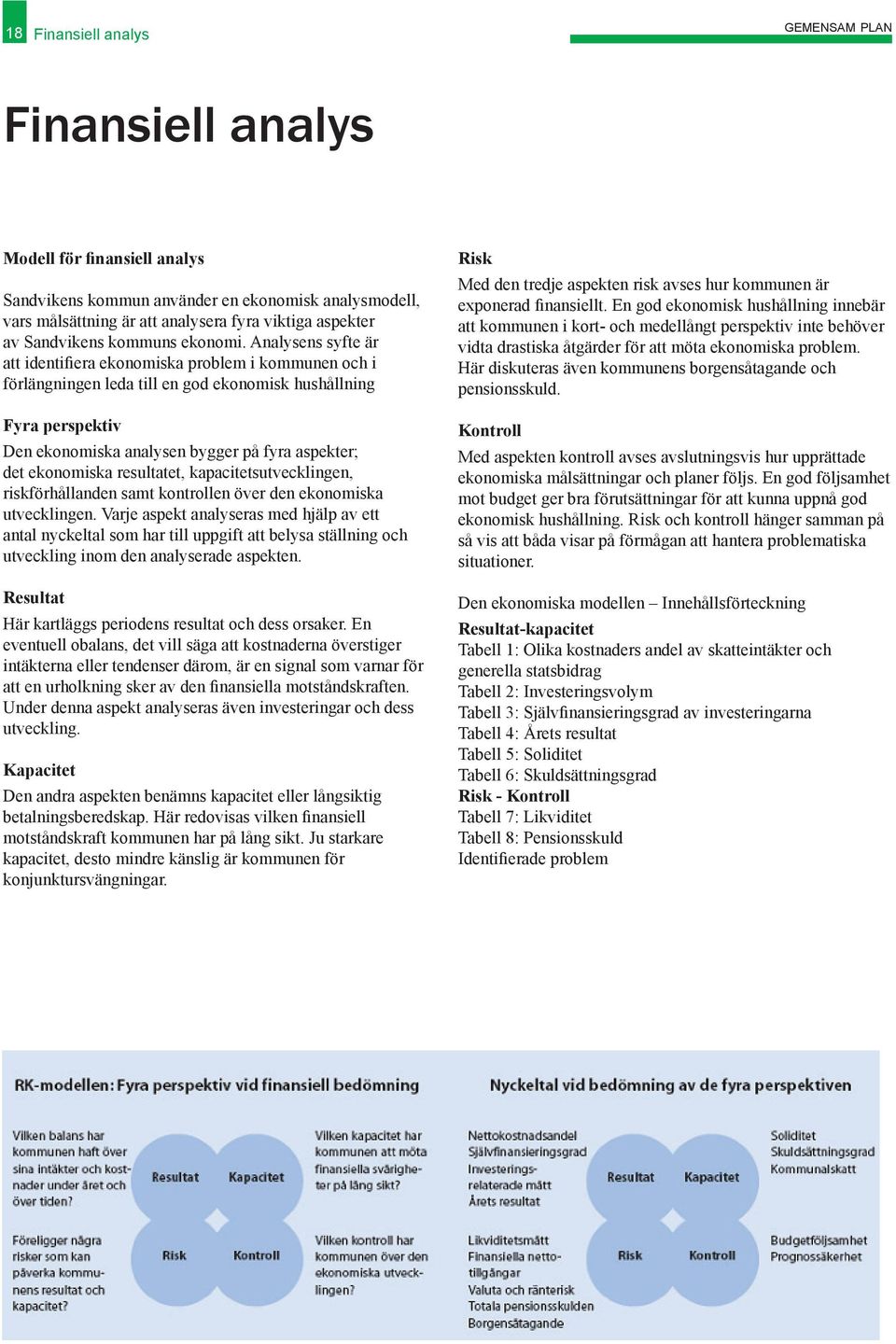 Analysens syfte är att identifiera ekonomiska problem i kommunen och i förlängningen leda till en god ekonomisk hushållning Fyra perspektiv Den ekonomiska analysen bygger på fyra aspekter; det