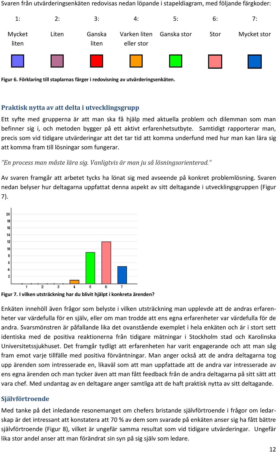 Praktisk nytta av att delta i utvecklingsgrupp Ett syfte med grupperna är att man ska få hjälp med aktuella problem och dilemman som man befinner sig i, och metoden bygger på ett aktivt