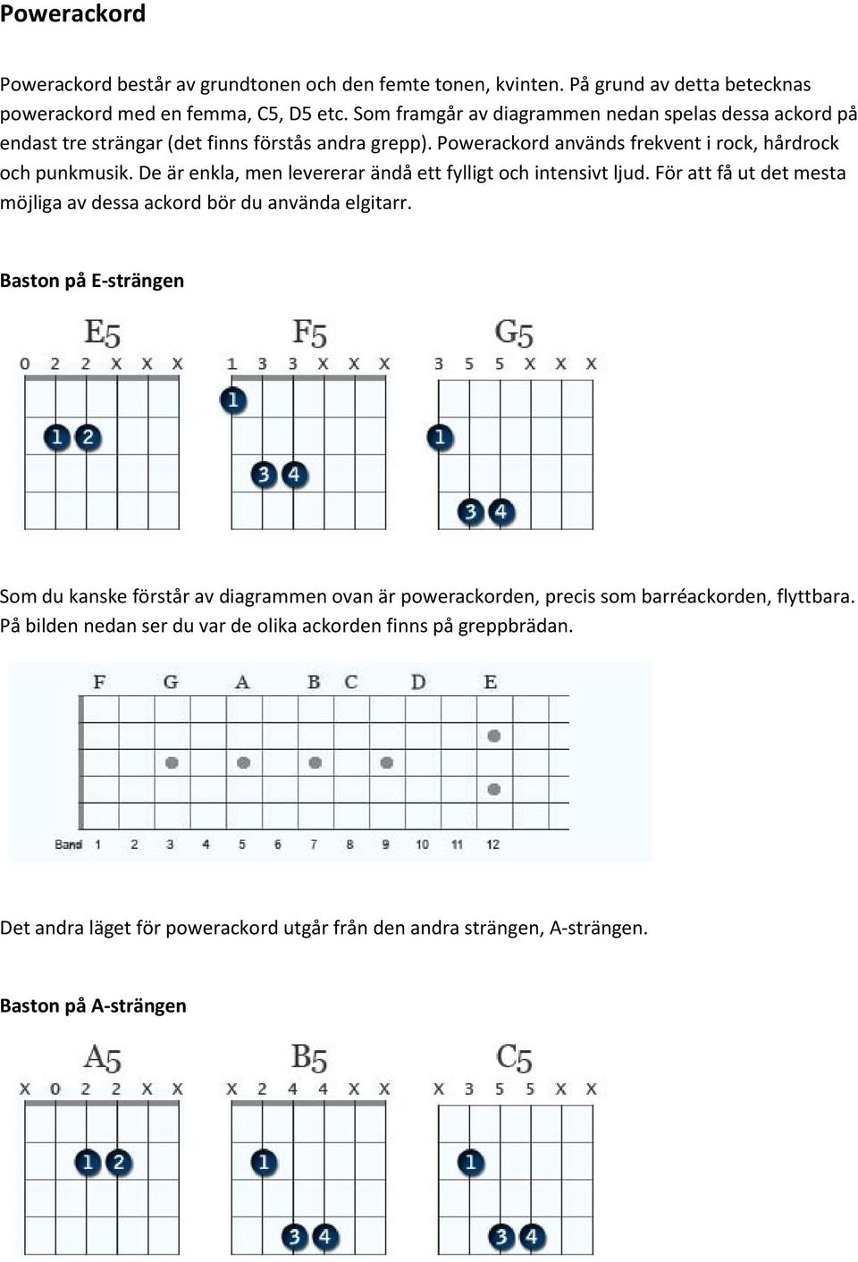 De är enkla, men levererar ändå ett fylligt och intensivt ljud. För att få ut det mesta möjliga av dessa ackord bör du använda elgitarr.