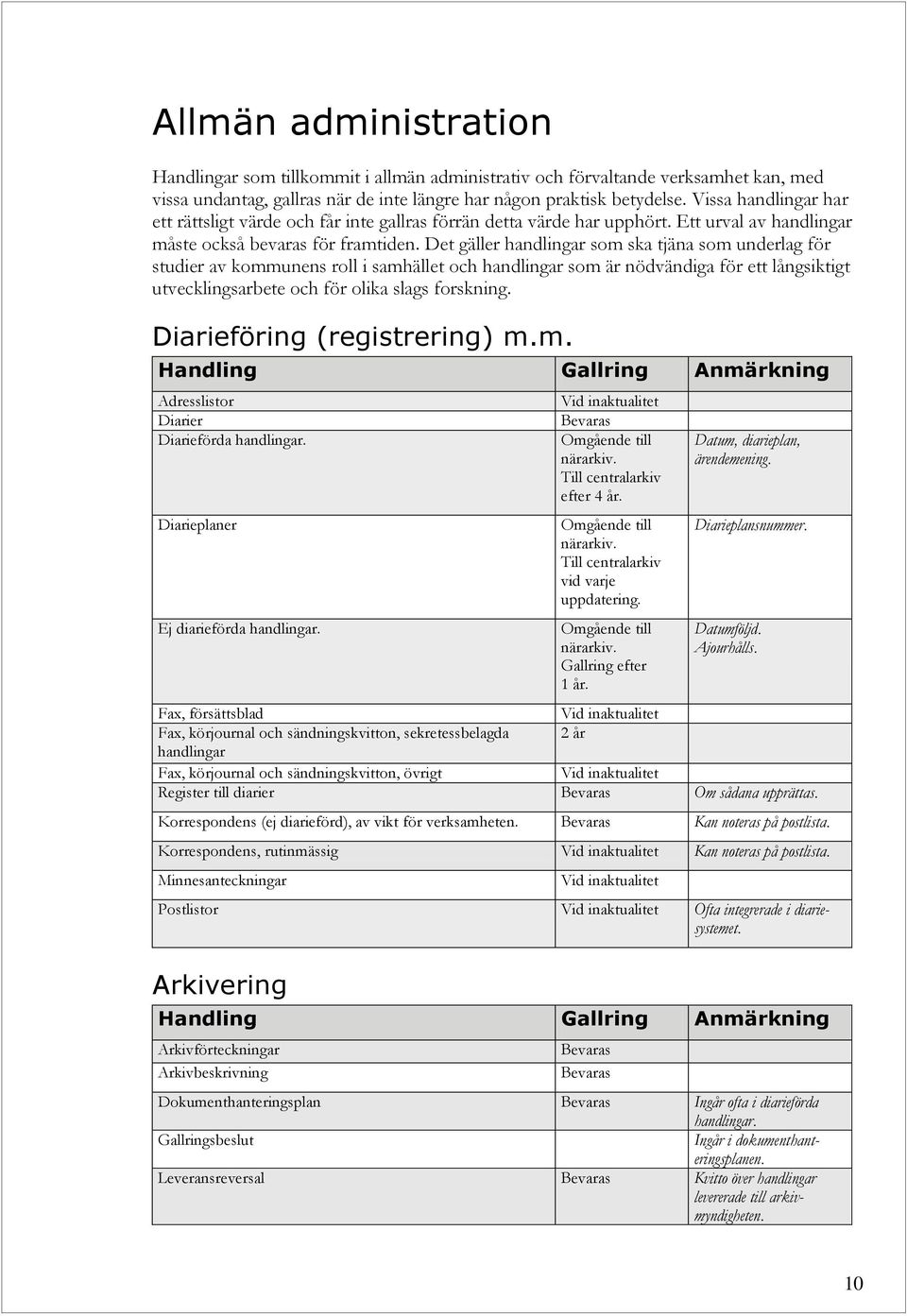 Det gäller handlingar som ska tjäna som underlag för studier av kommunens roll i samhället och handlingar som är nödvändiga för ett långsiktigt utvecklingsarbete och för olika slags forskning.