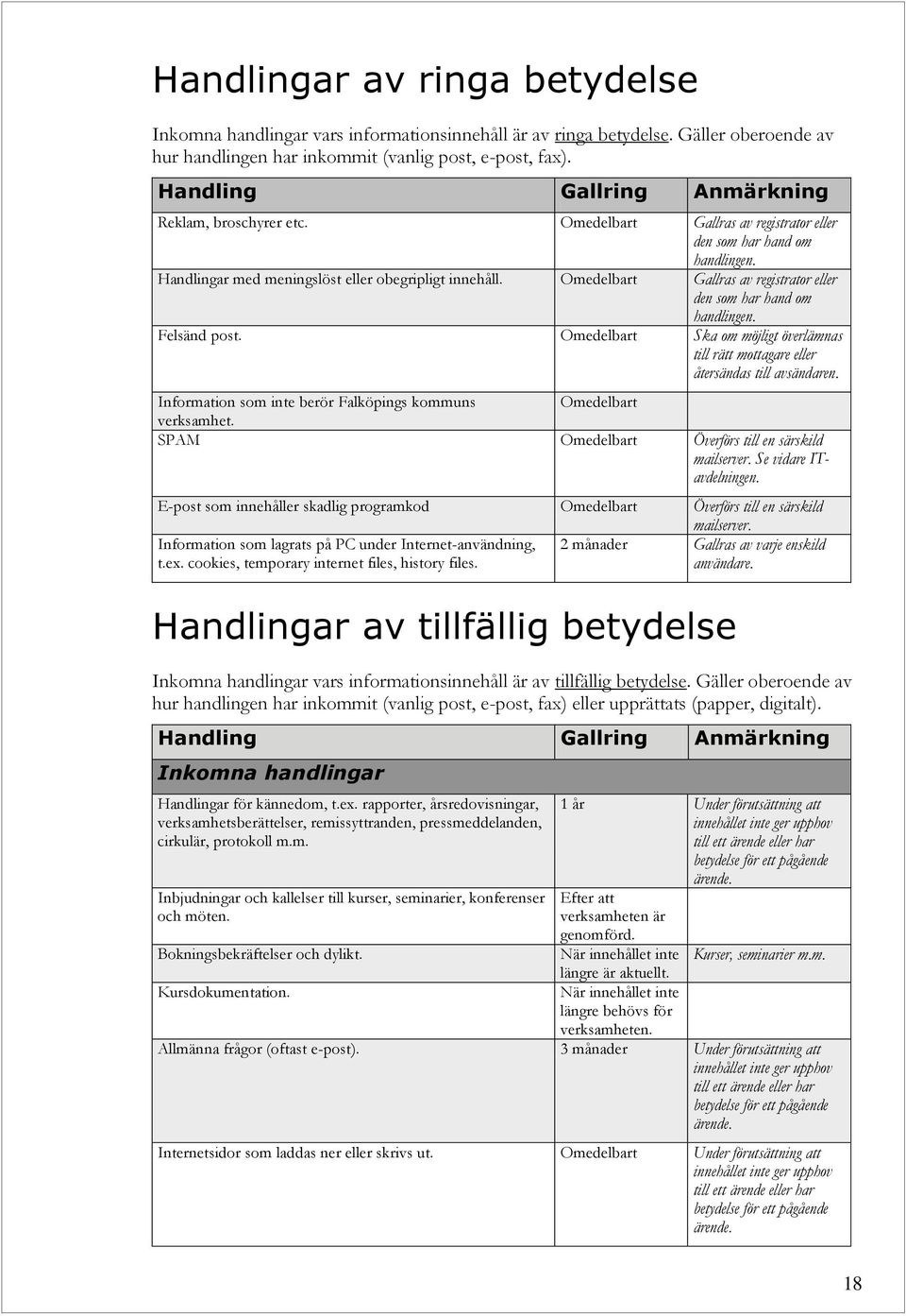 Felsänd post. Omedelbart Ska om möjligt överlämnas till rätt mottagare eller återsändas till avsändaren. Information som inte berör Falköpings kommuns Omedelbart verksamhet.