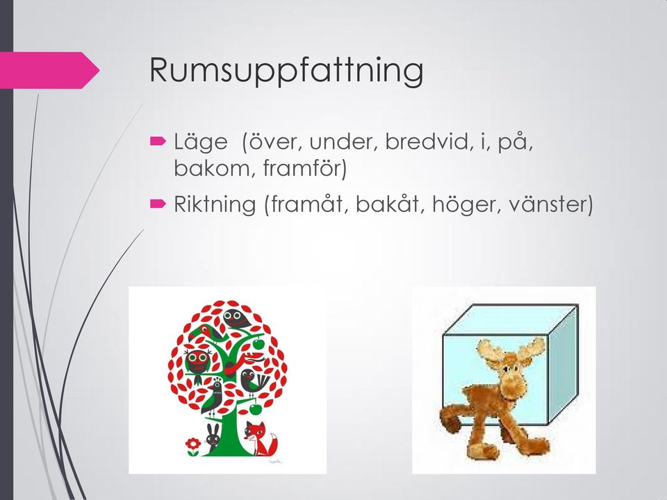 på, bakom, framför)