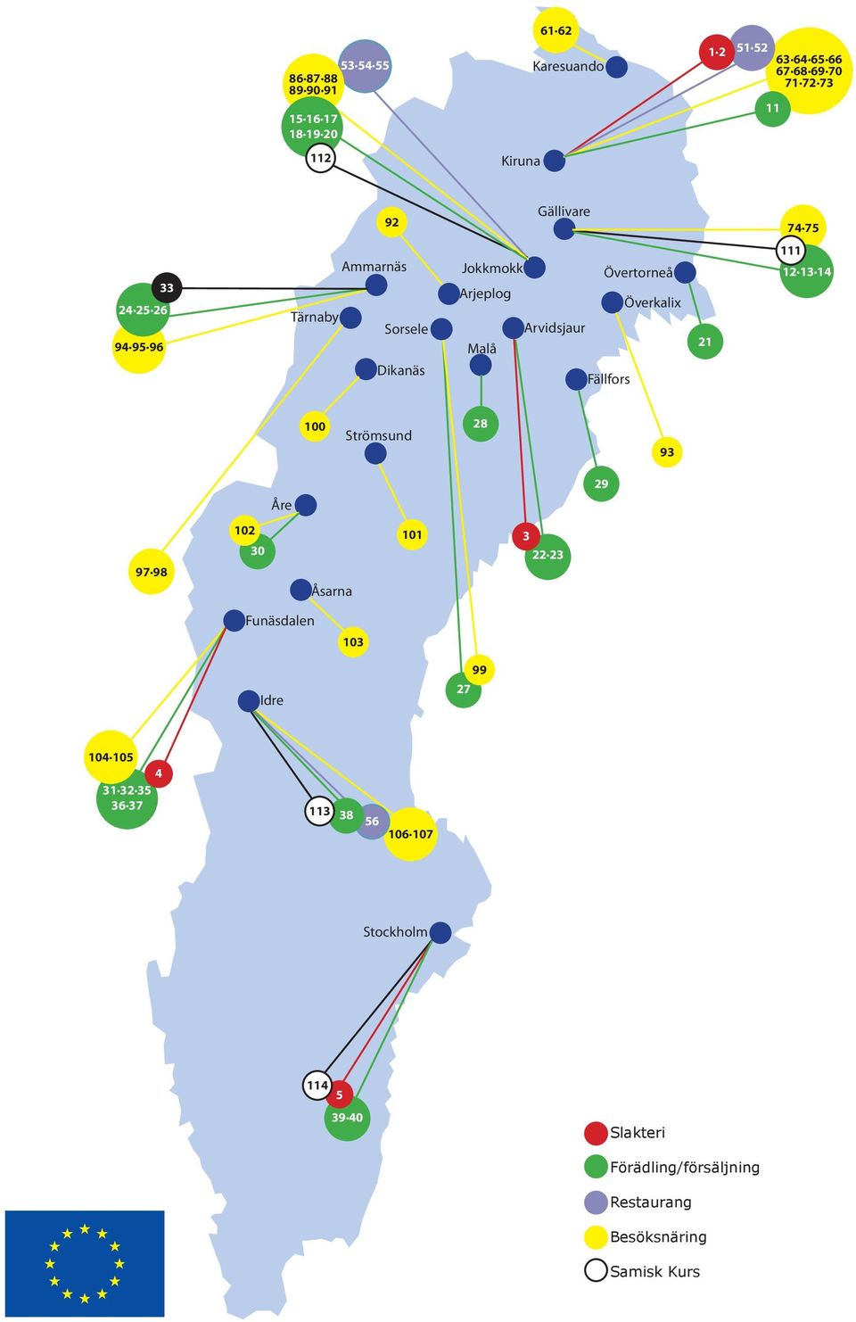 70 71 72 73 74 75 86 87 88 89 90 91 Arjeplog Överkalix 93 94 95 96 97 98 Dikanäs Gällivare 51 52 12 13 14 15 16 17 18 19 20