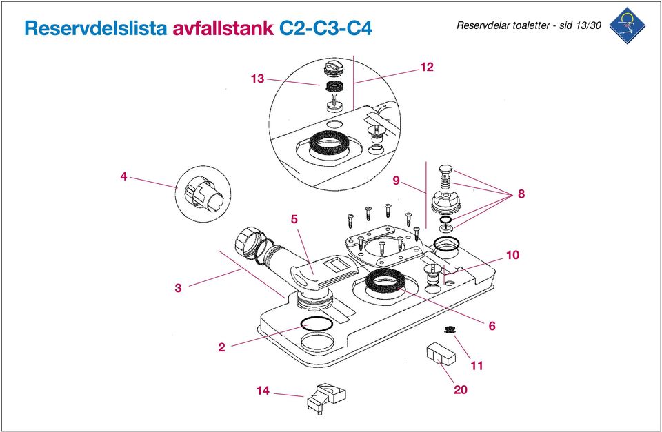 Reservdelar toaletter -