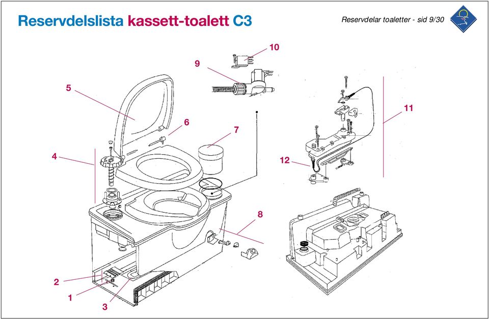 Reservdelar toaletter -