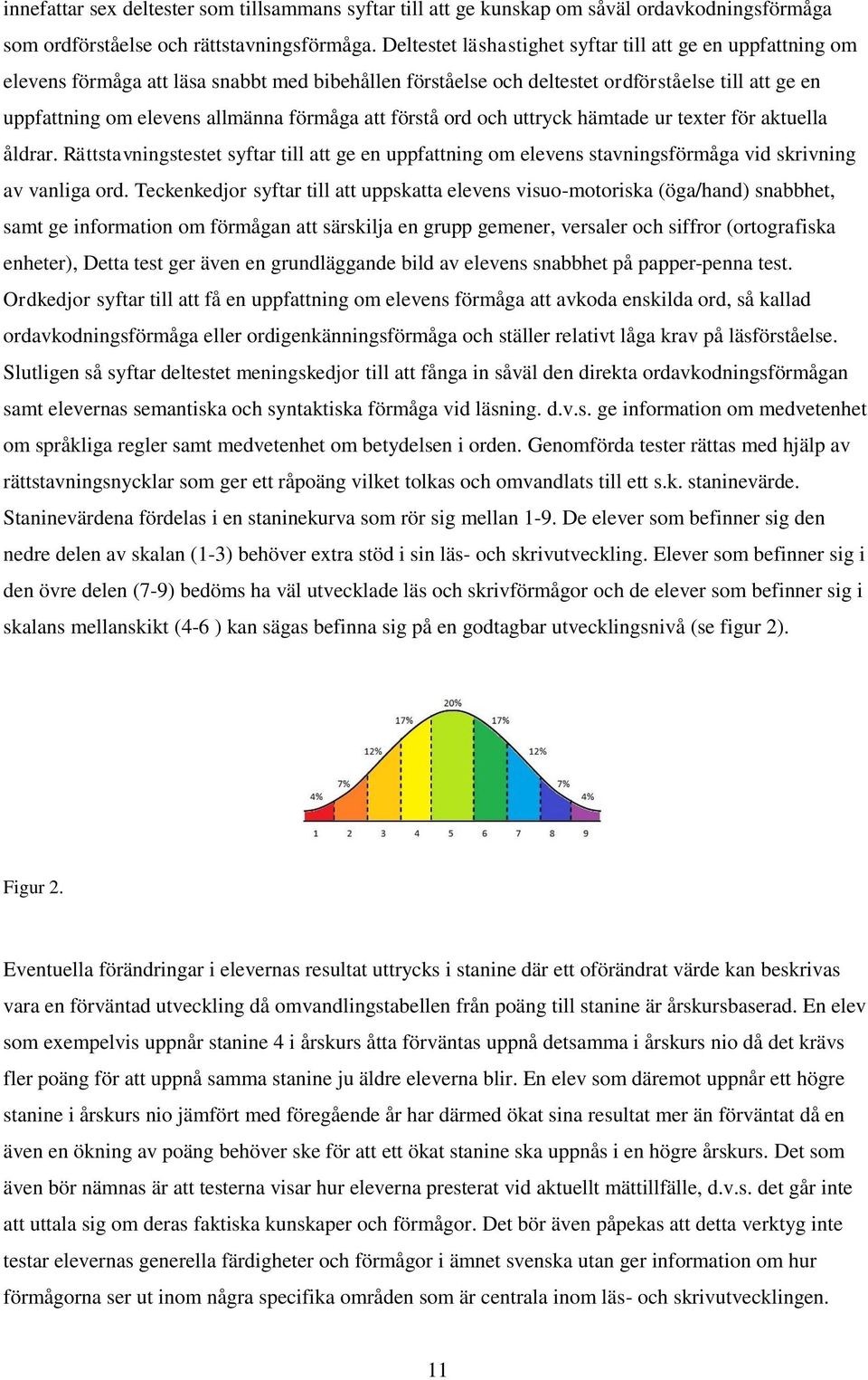 förmåga att förstå ord och uttryck hämtade ur texter för aktuella åldrar. Rättstavningstestet syftar till att ge en uppfattning om elevens stavningsförmåga vid skrivning av vanliga ord.