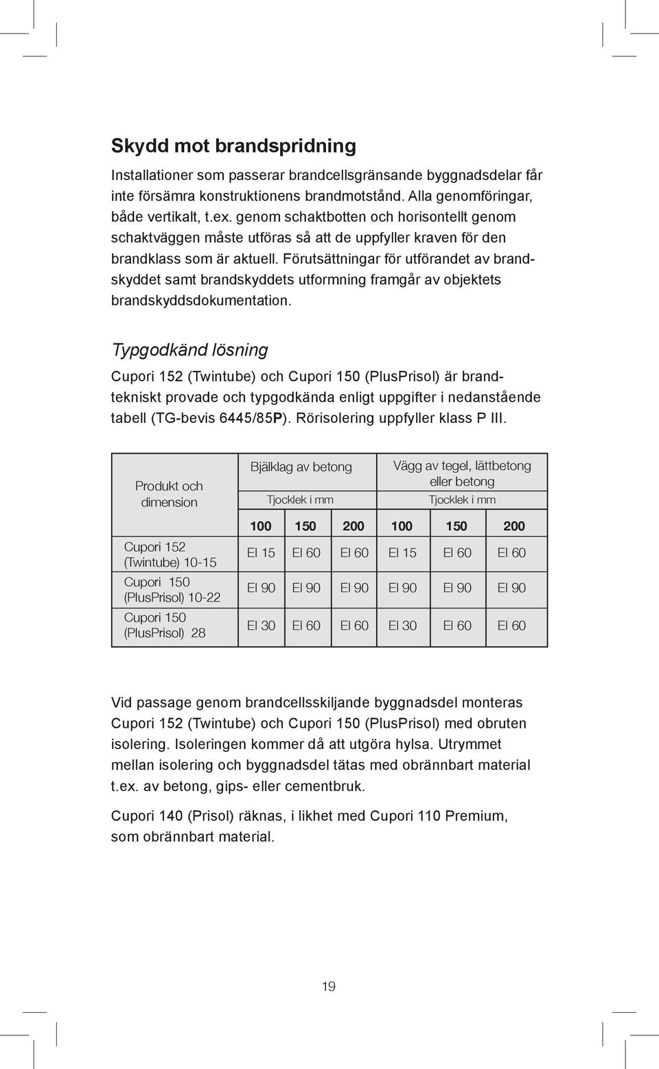 Förutsättningar för utförandet av brandskyddet samt brandskyddets utformning framgår av objektets brandskyddsdokumentation.