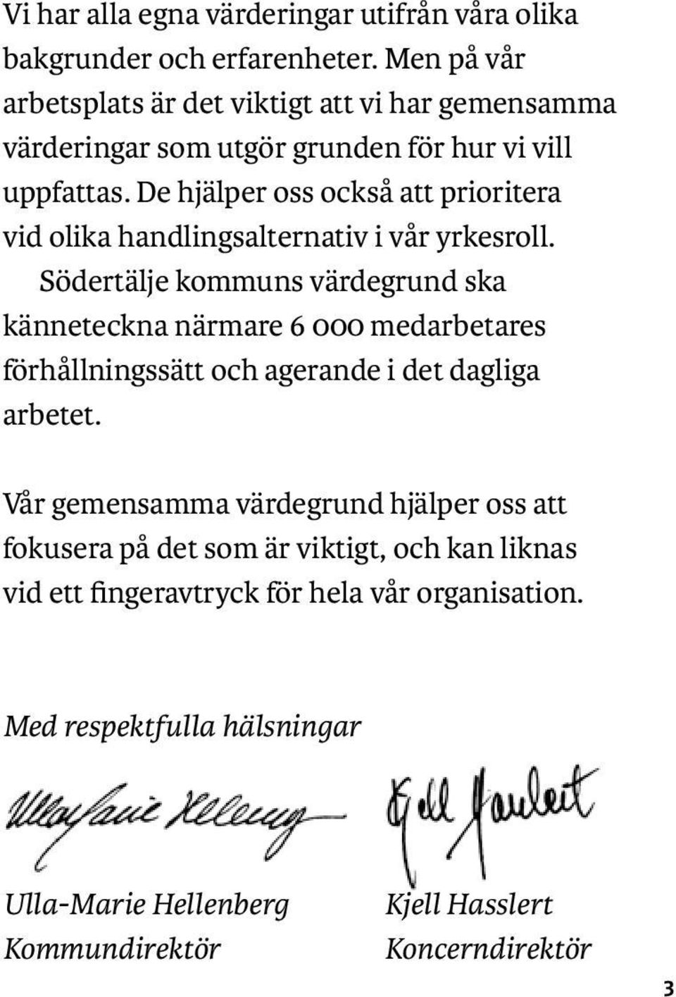 De hjälper oss också att prioritera vid olika handlingsalternativ i vår yrkesroll.