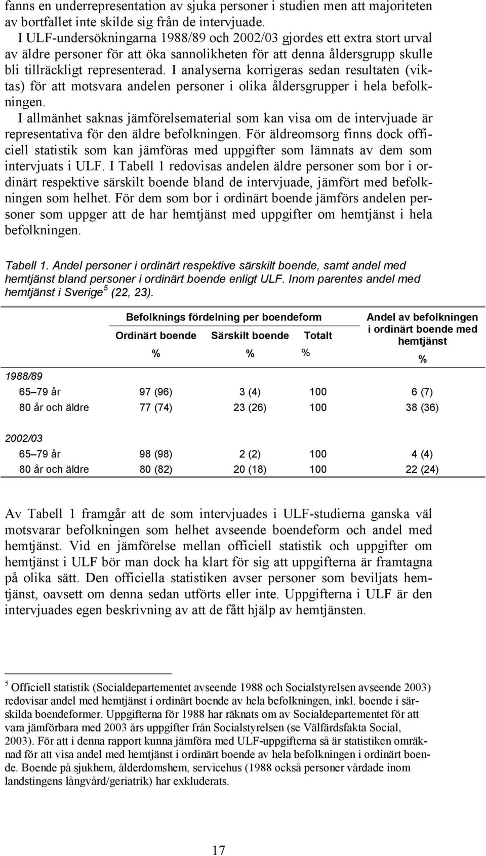 I analyserna korrigeras sedan resultaten (viktas) för att motsvara andelen personer i olika åldersgrupper i hela befolkningen.