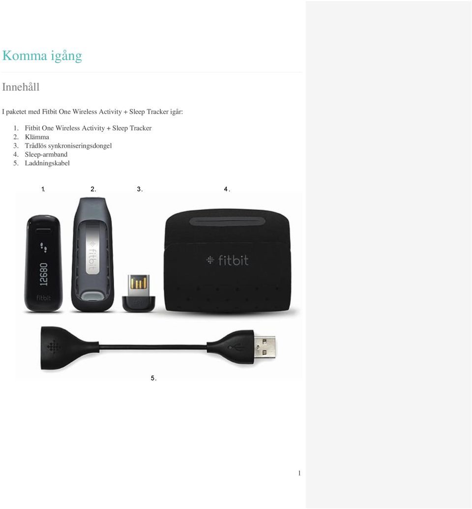 Fitbit One Wireless Activity + Sleep Tracker 2. Klämma 3.
