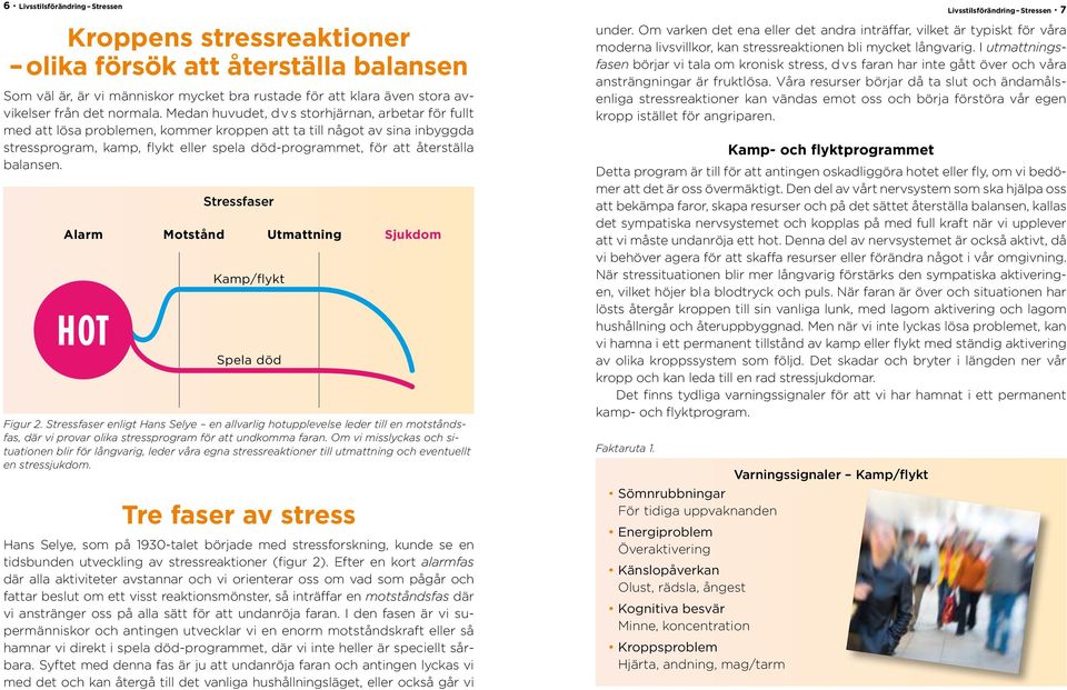 balansen. Alarm HOT Motstånd Stressfaser Kamp/flykt Spela död Utmattning Figur 2.