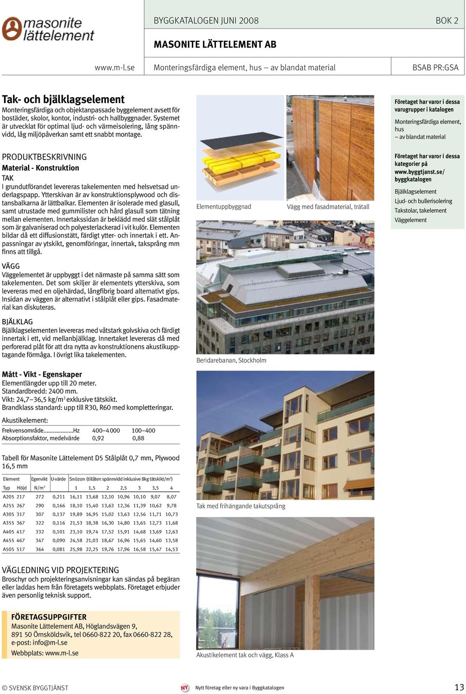 hallbyggnader. Systemet är utvecklat för optimal ljud- och värmeisolering, lång spännvidd, låg miljöpåverkan samt ett snabbt montage.