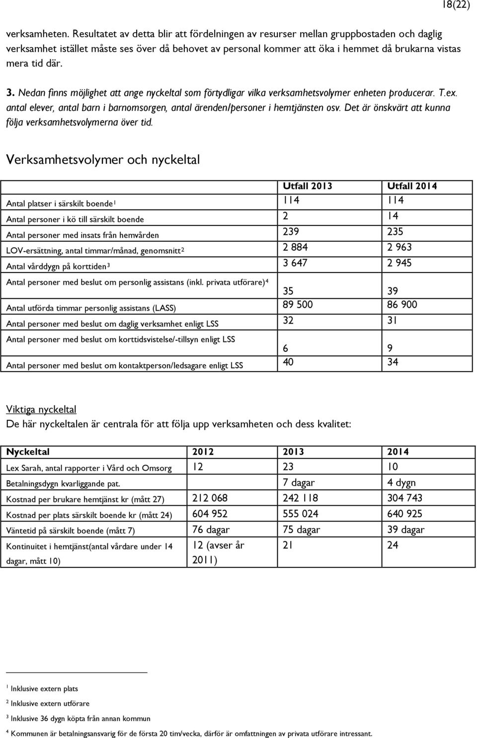 3. Nedan finns möjlighet att ange nyckeltal som förtydligar vilka verksamhetsvolymer enheten producerar. T.ex. antal elever, antal barn i barnomsorgen, antal ärenden/personer i hemtjänsten osv.