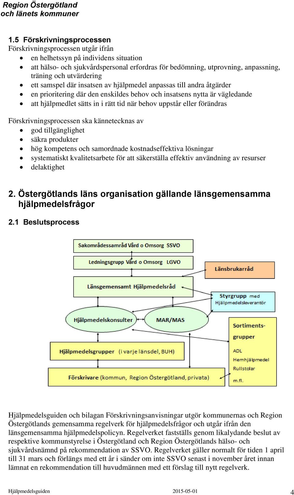 uppstår eller förändras Förskrivningsprocessen ska kännetecknas av god tillgänglighet säkra produkter hög kompetens och samordnade kostnadseffektiva lösningar systematiskt kvalitetsarbete för att