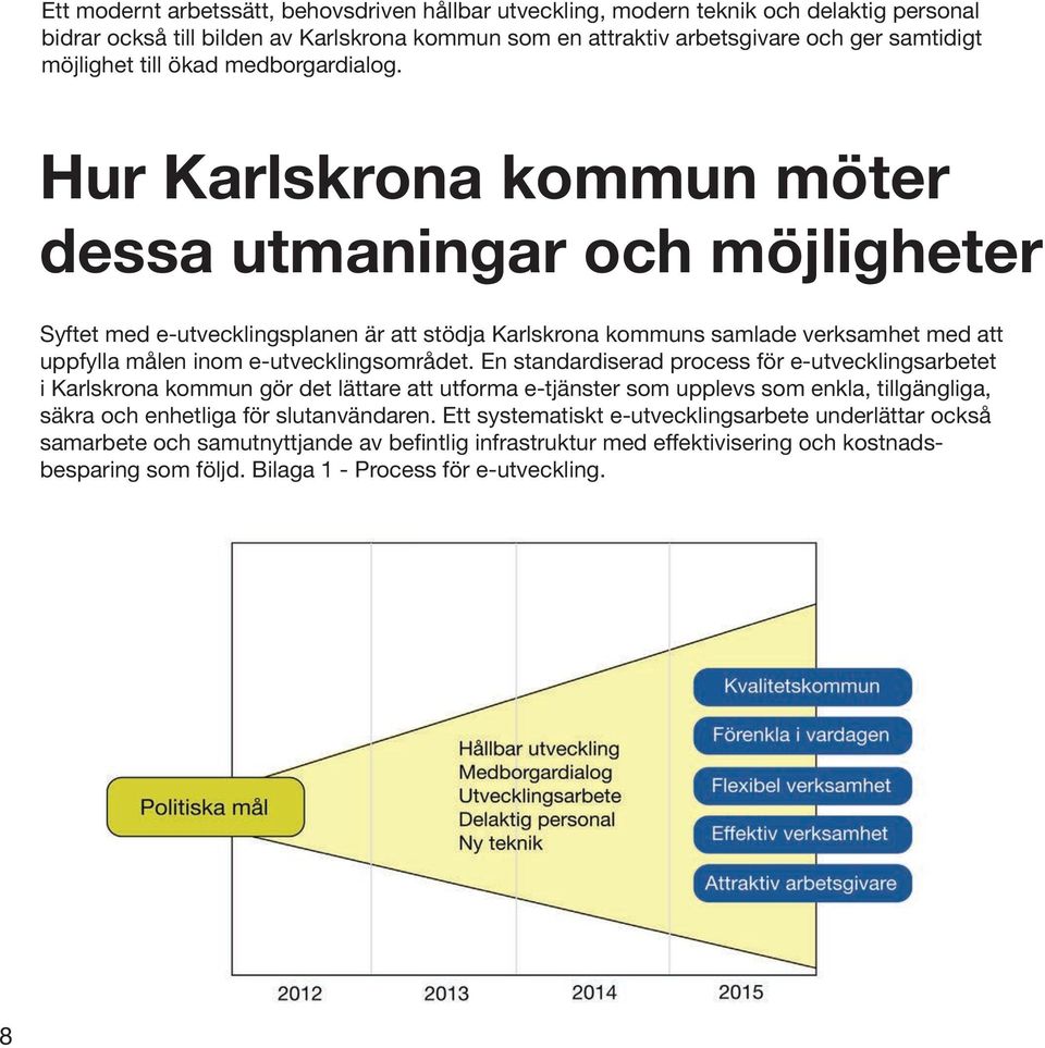 Hur Karlskrona kommun möter dessa utmaningar och möjligheter Syftet med e-utvecklingsplanen är att stödja Karlskrona kommuns samlade verksamhet med att uppfylla målen inom e-utvecklingsområdet.