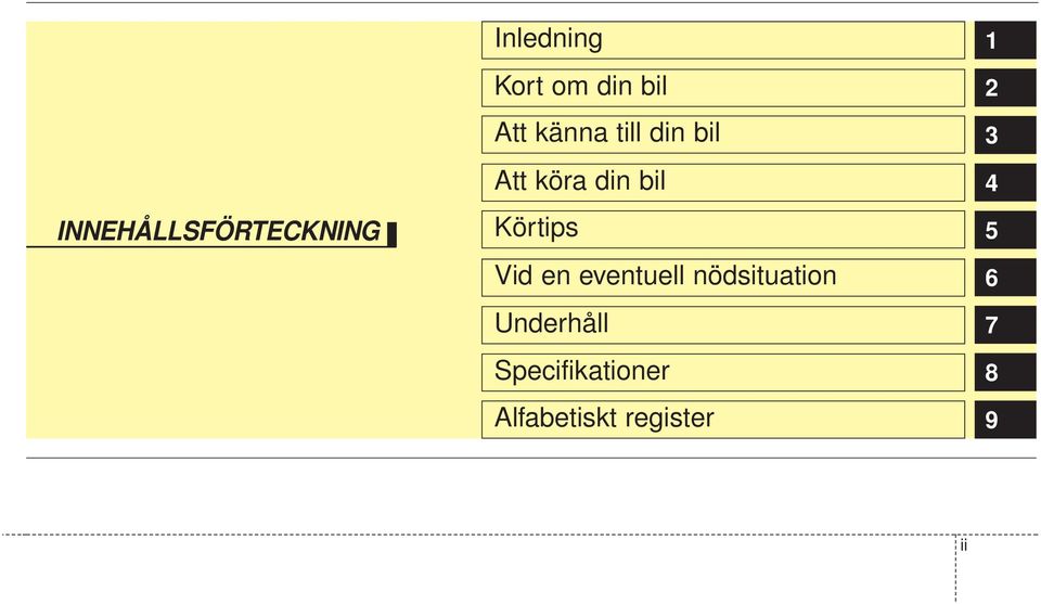 Körtips Vid en eventuell nödsituation