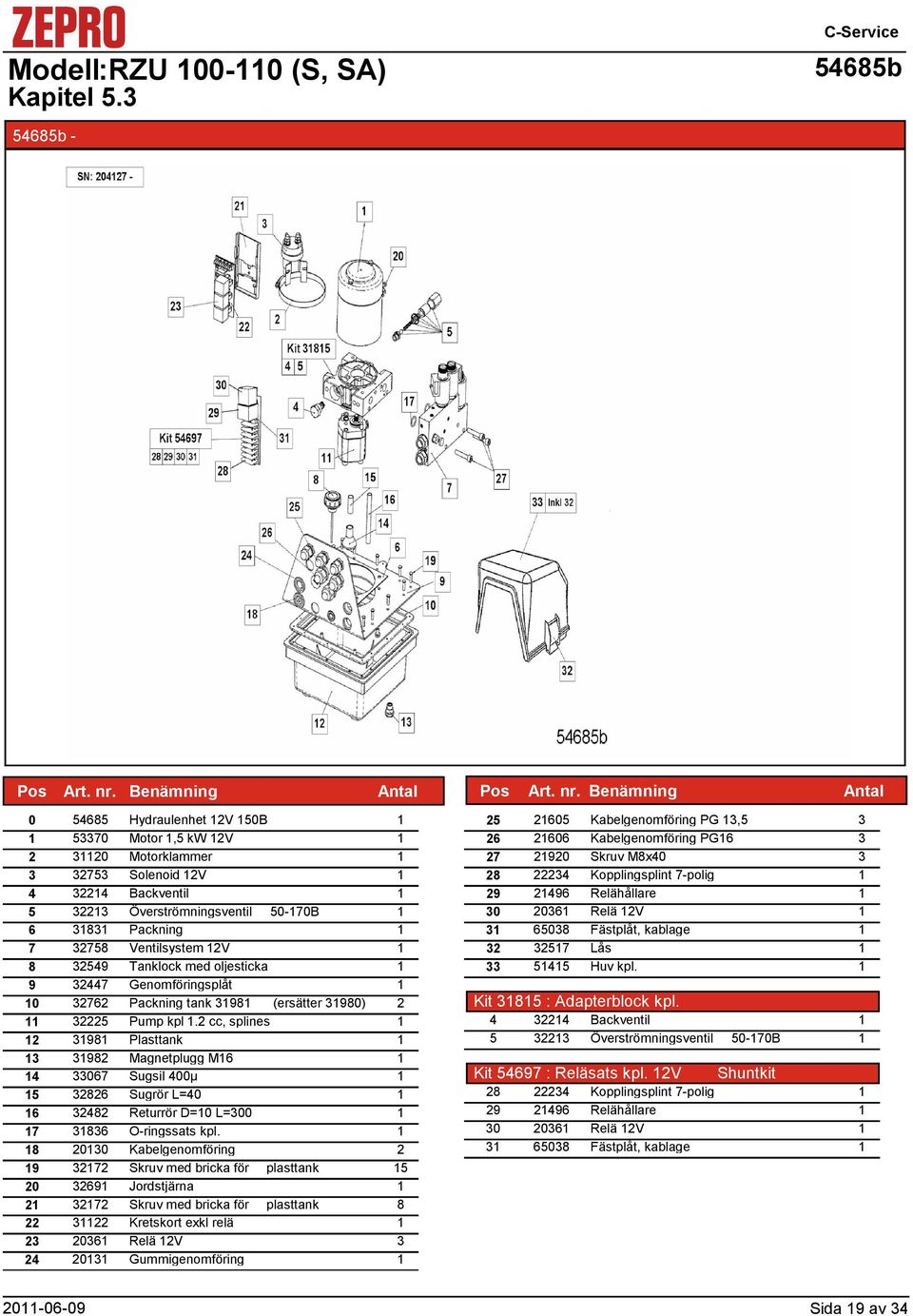 447 Genomföringsplåt 0 76 Packning tank 98 (ersätter 980) 5 Pump kpl. cc, splines 98 Plasttank 98 Magnetplugg M6 4 067 Sugsil 400µ 5 86 Sugrör L=40 6 48 Returrör D=0 L=00 7 86 O-ringssats kpl.