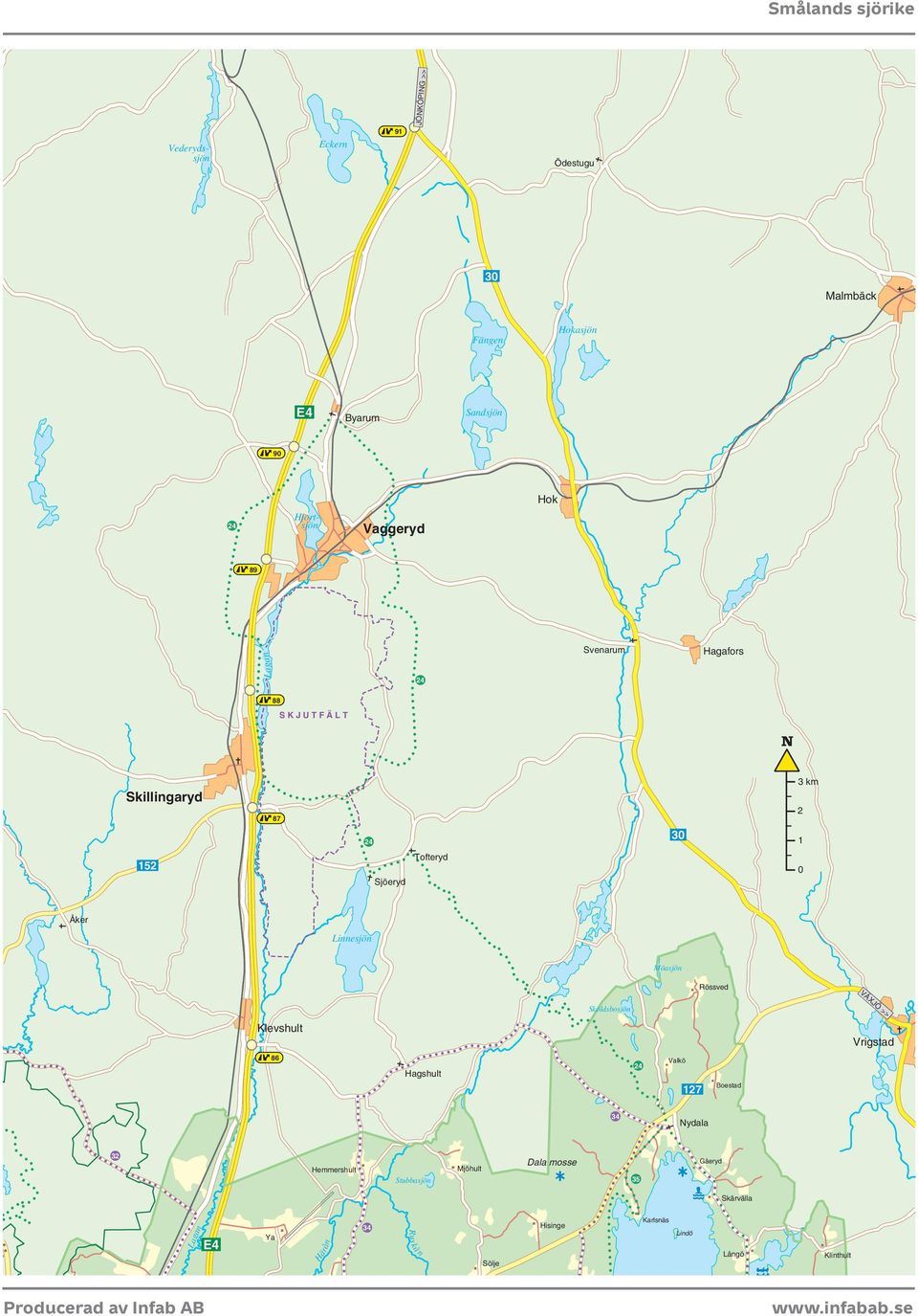 Möasjön Rössved VÄXJÖ >> Sköldsbosjön Klevshult Vrigstad 6 Hagshult 4 Valkö 7 Boestad 4 Nydala Hemmershult