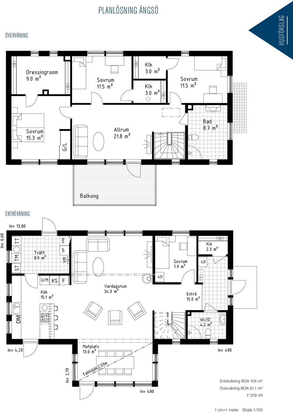 Entrévåning BOA 104 m² Övervåning