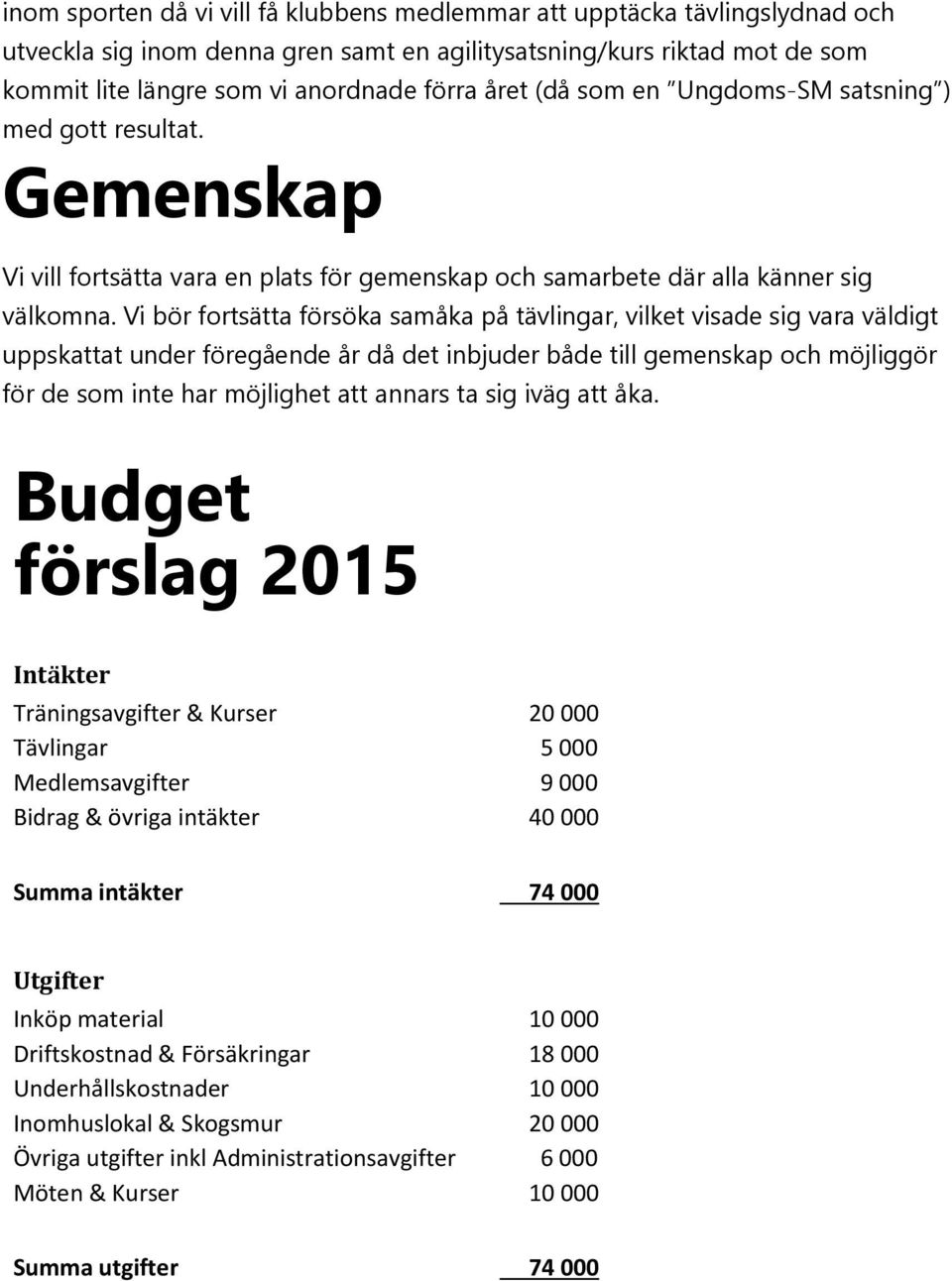 Vi bör fortsätta försöka samåka på tävlingar, vilket visade sig vara väldigt uppskattat under föregående år då det inbjuder både till gemenskap och möjliggör för de som inte har möjlighet att annars