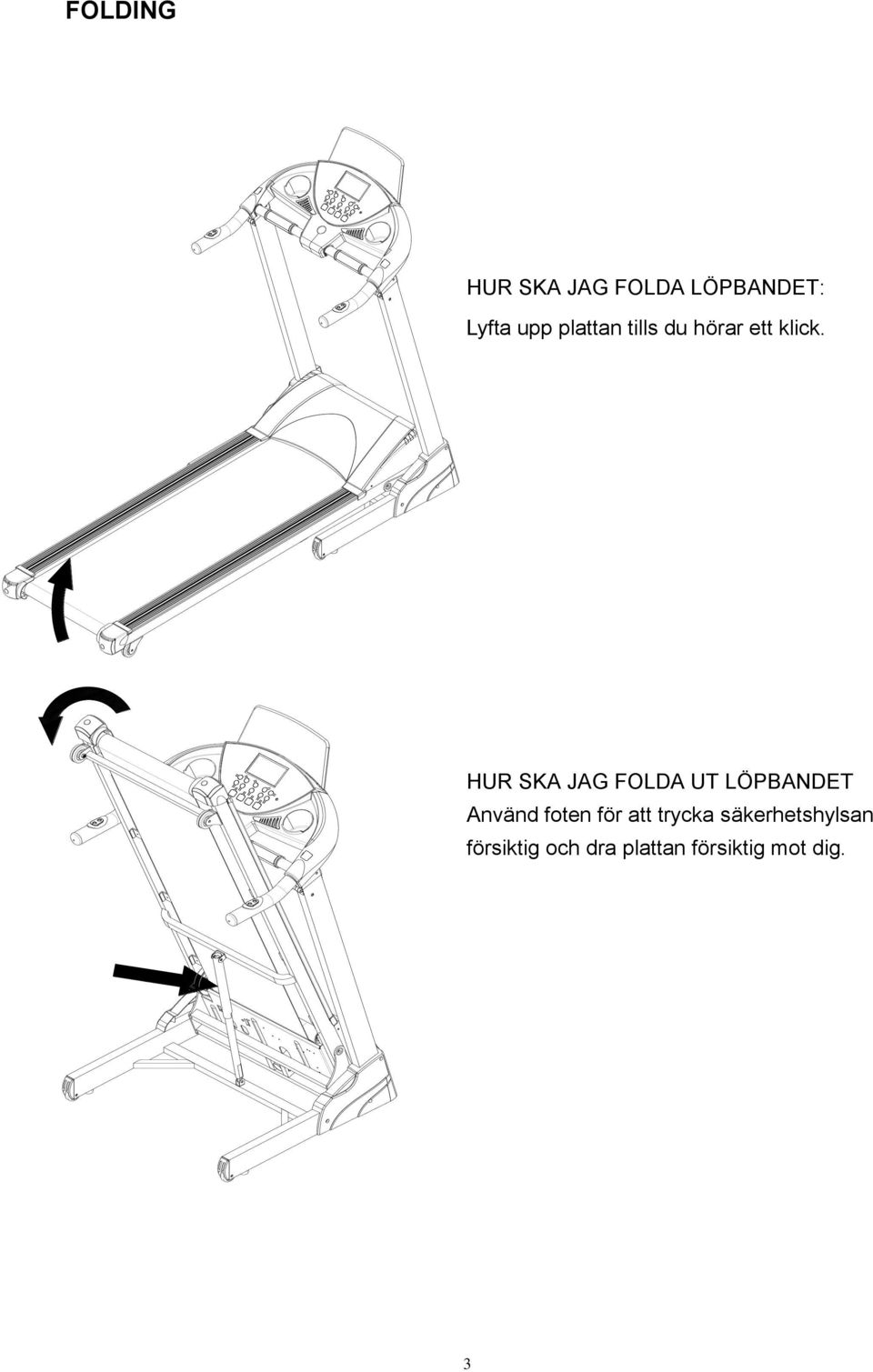 HUR SKA JAG FOLDA UT LÖPBANDET Använd foten för