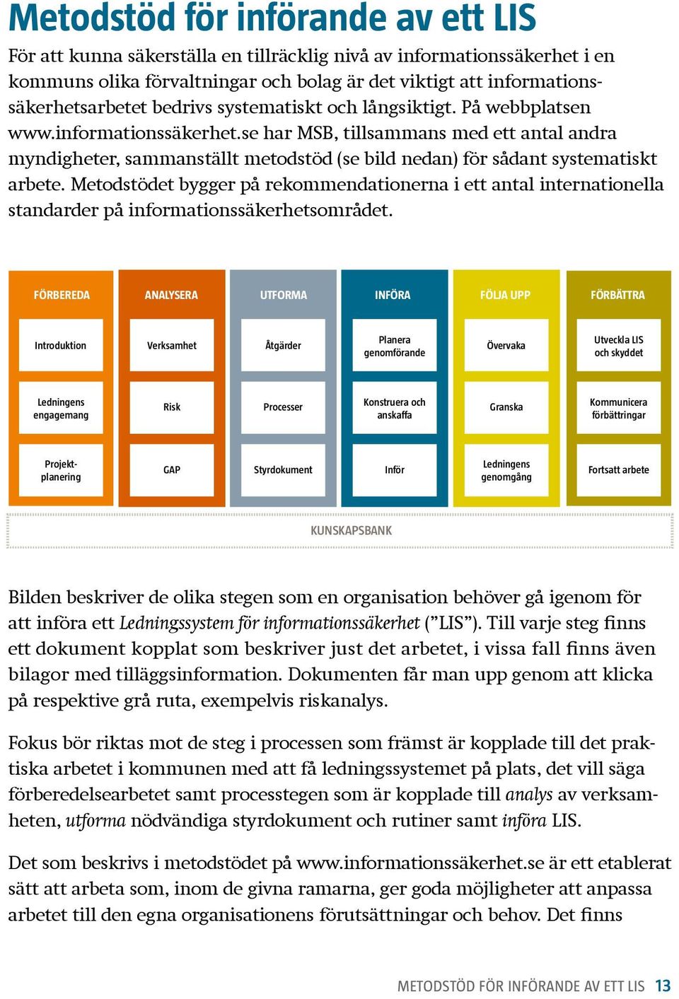 se har MSB, tillsammans med ett antal andra myndigheter, sammanställt metodstöd (se bild nedan) för sådant systematiskt arbete.