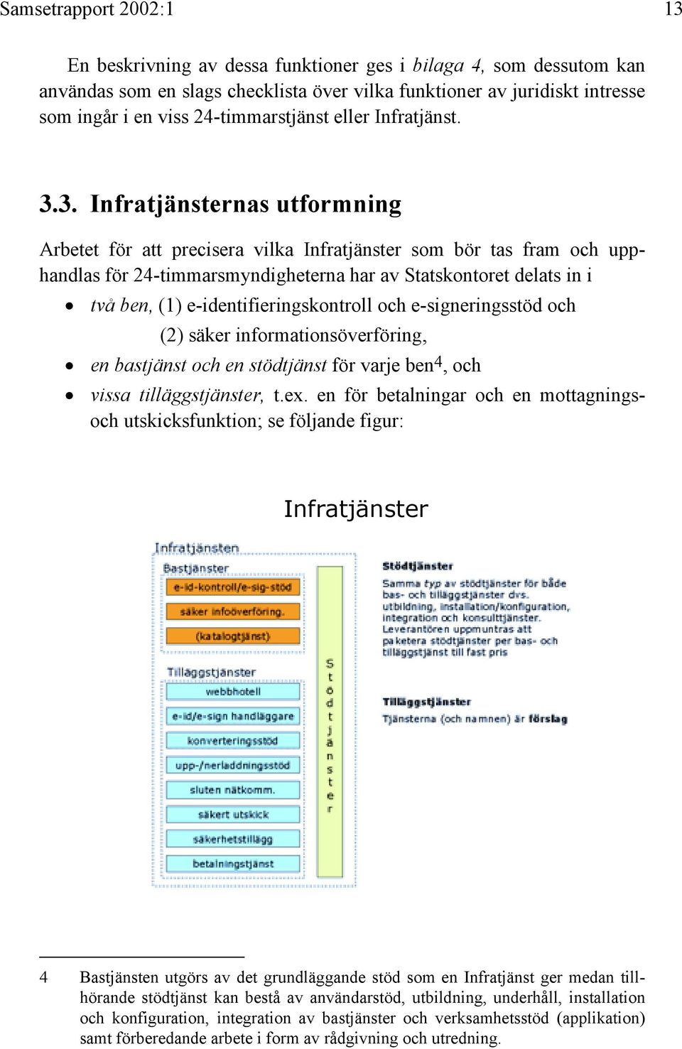 3. Infratjänsternas utformning Arbetet för att precisera vilka Infratjänster som bör tas fram och upphandlas för 24-timmarsmyndigheterna har av Statskontoret delats in i två ben, (1)