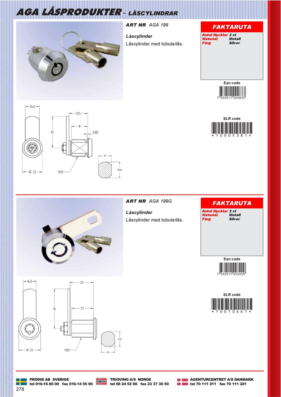 7DNCPBL*aadccj+ *10010661* 278 PRODIB AB SVERIGE TRIOVING A/S NORGE AGENTURCENTRET A/S