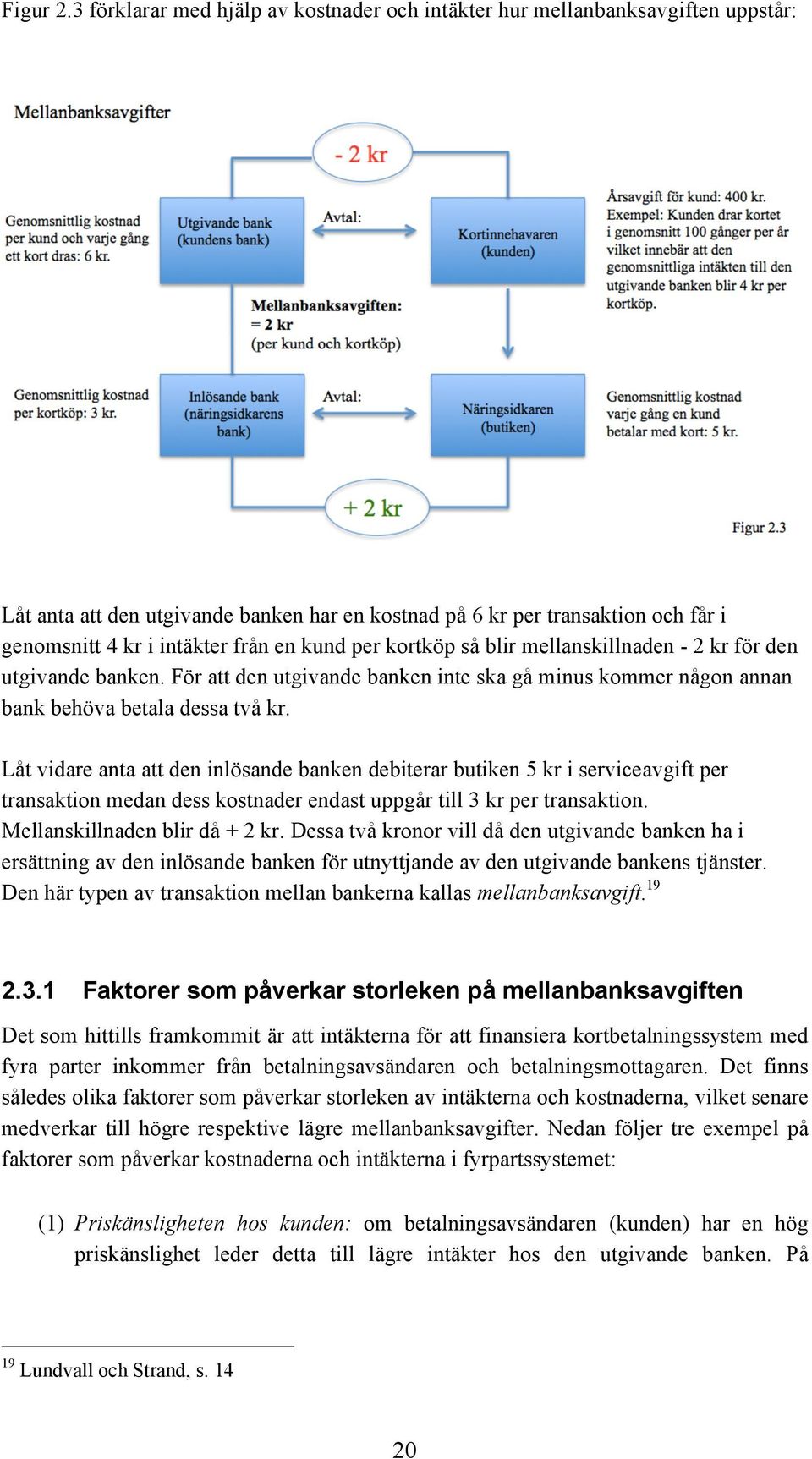 kund per kortköp så blir mellanskillnaden - 2 kr för den utgivande banken. För att den utgivande banken inte ska gå minus kommer någon annan bank behöva betala dessa två kr.