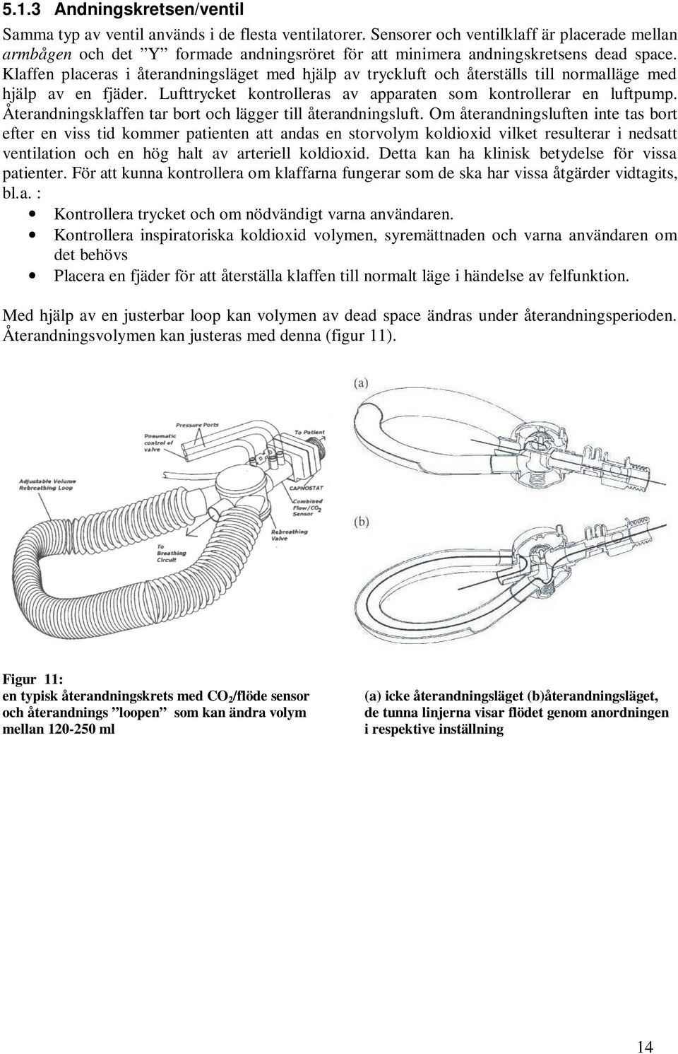 Klaffen placeras i återandningsläget med hjälp av tryckluft och återställs till normalläge med hjälp av en fjäder. Lufttrycket kontrolleras av apparaten som kontrollerar en luftpump.