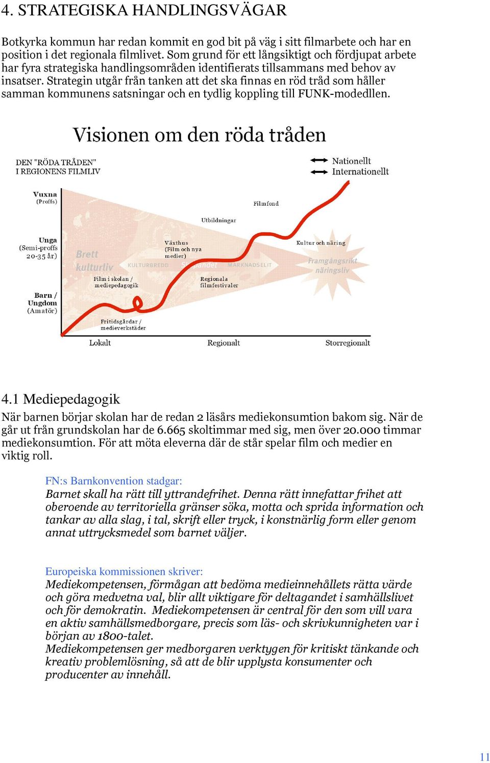 Strategin utgår från tanken att det ska finnas en röd tråd som håller samman kommunens satsningar och en tydlig koppling till FUNK-modedllen. 4.