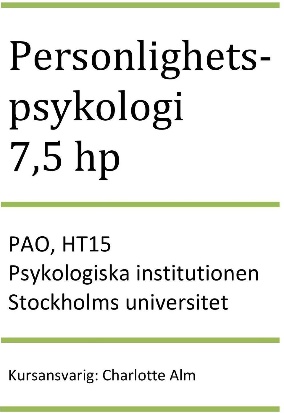 institutionen Stockholms