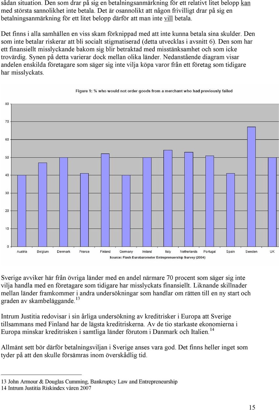 Det finns i alla samhällen en viss skam förknippad med att inte kunna betala sina skulder. Den som inte betalar riskerar att bli socialt stigmatiserad (detta utvecklas i avsnitt 6).