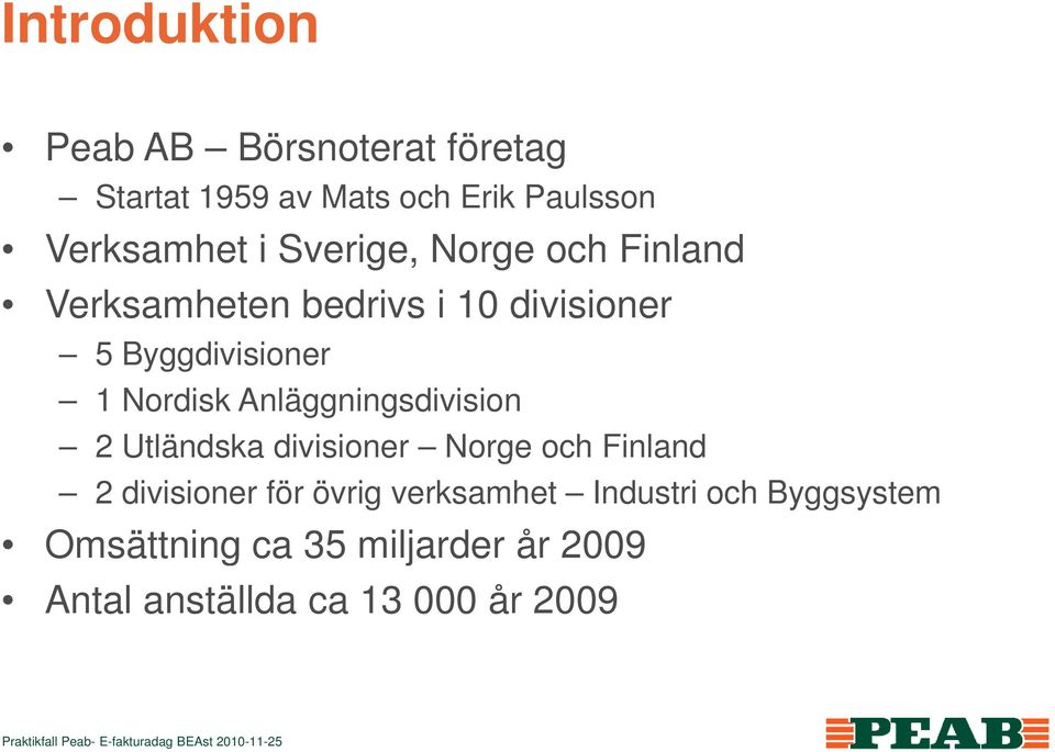 Nordisk Anläggningsdivision 2 Utländska divisioner Norge och Finland 2 divisioner för övrig