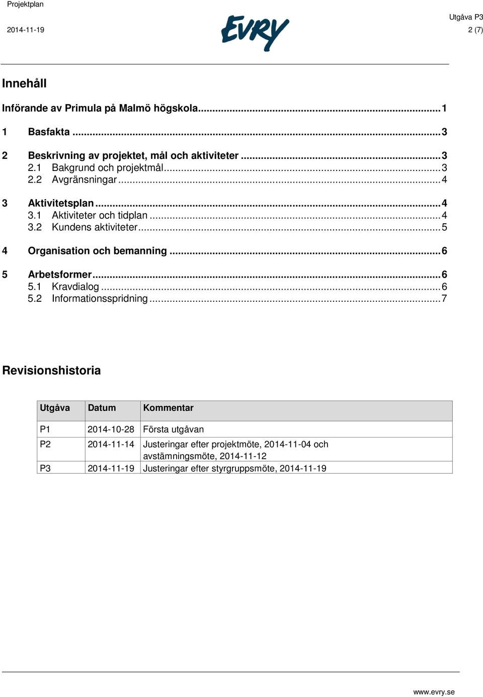 .. 6 5 Arbetsformer... 6 5.1 Kravdialog... 6 5.2 Informationsspridning.