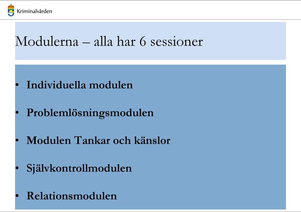 Problemlösningsmodulen Modulen