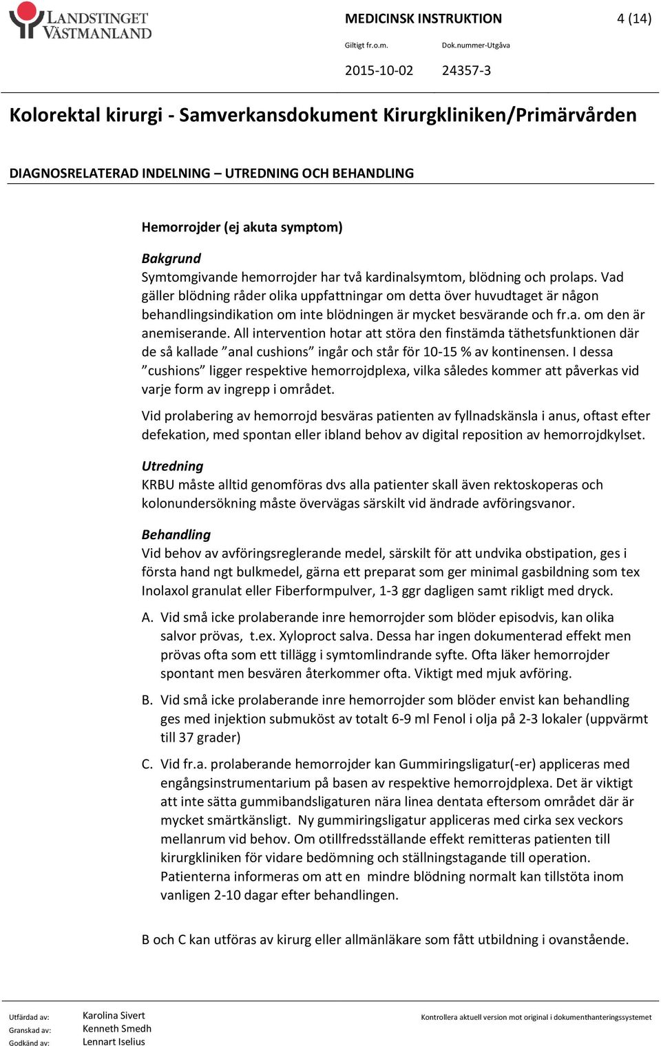 All intervention hotar att störa den finstämda täthetsfunktionen där de så kallade anal cushions ingår och står för 10-15 % av kontinensen.