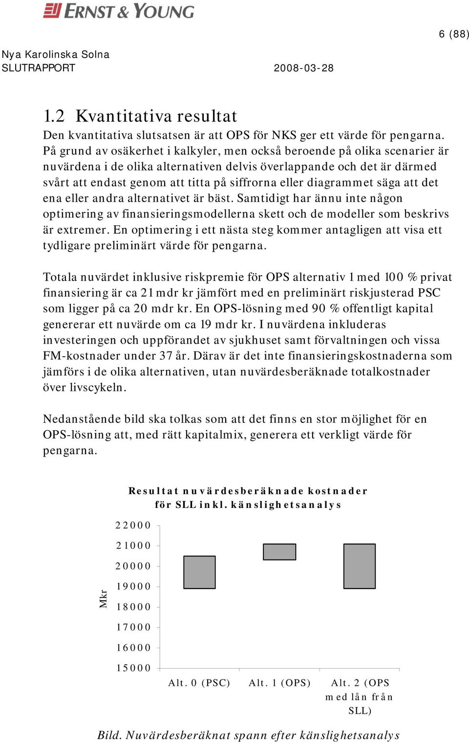 diagrammet säga att det ena eller andra alternativet är bäst. Samtidigt har ännu inte någon optimering av finansieringsmodellerna skett och de modeller som beskrivs är extremer.